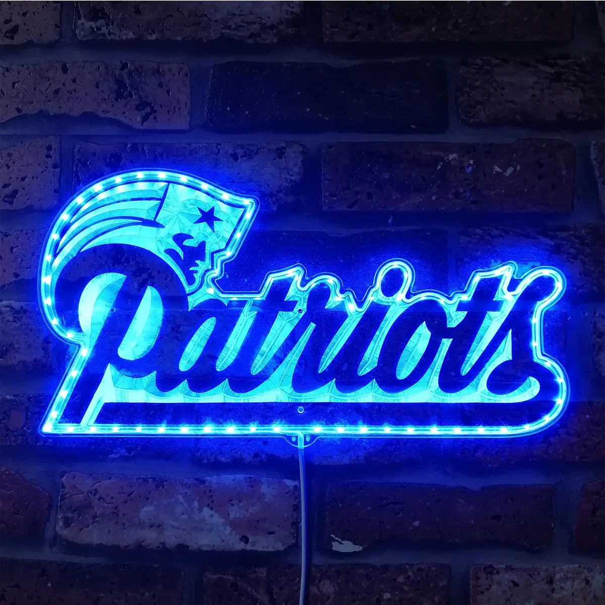 New England Patriots Neon Led Sign With Dynamic Rgb Colors 1