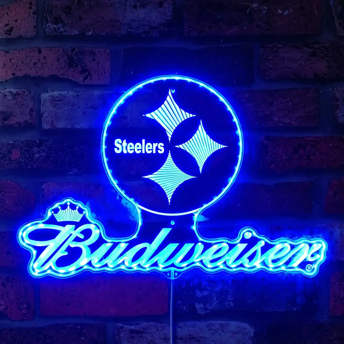 Steelers Buderweisers Neon Led Sign With Dynamic Rgb Colors 4