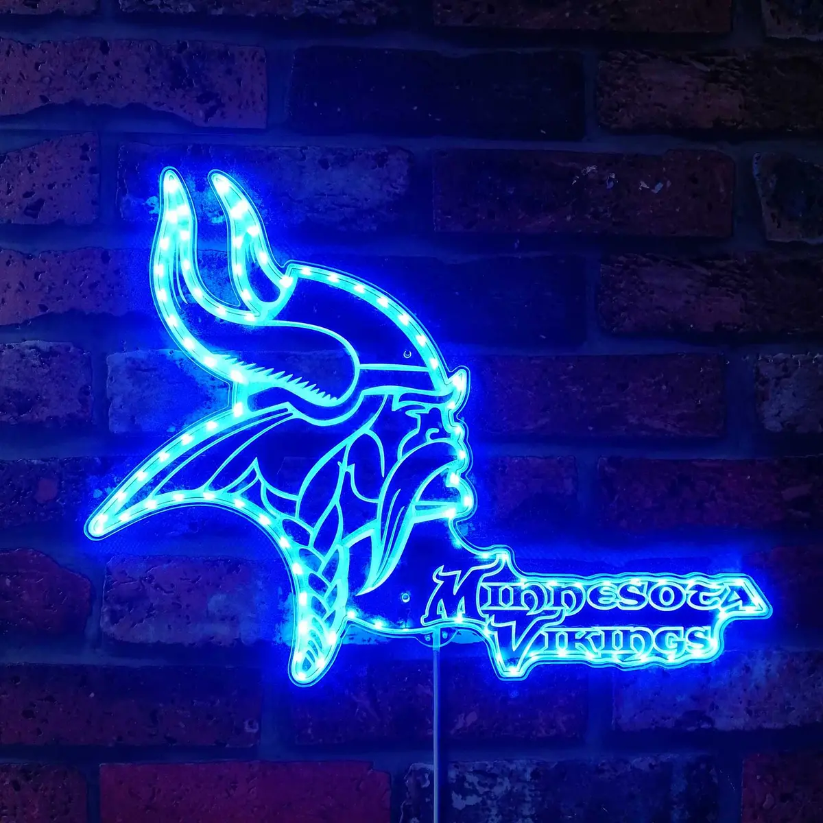 Minnesota Vikings Neon Led Sign With Dynamic Rgb Colors 4