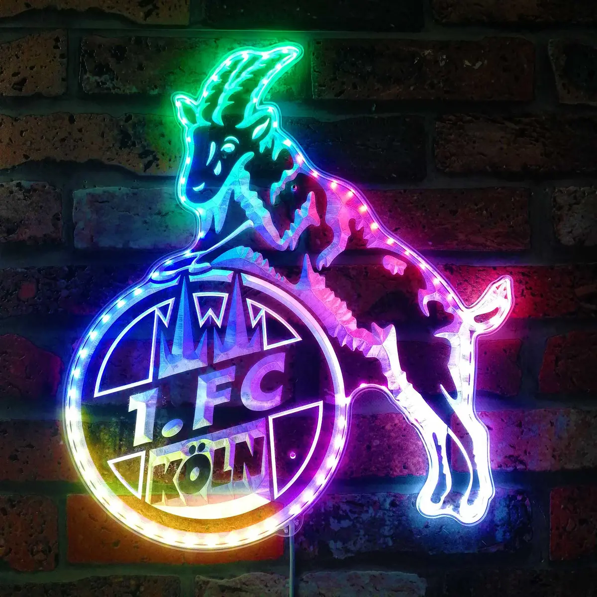 Fc Köln Football Club Neon Led Sign With Dynamic Rgb Colors 1
