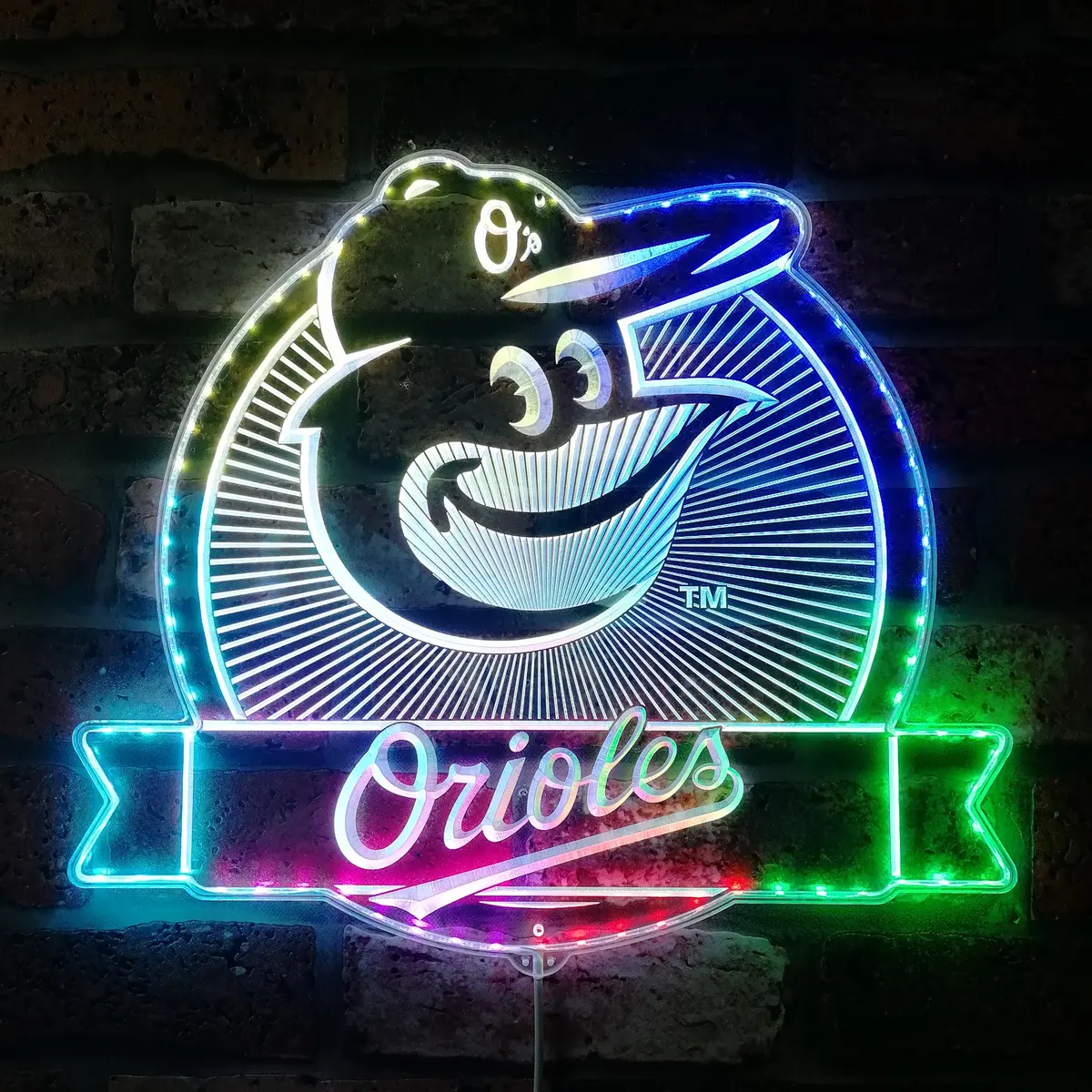 Baltimore Orioles Neon Led Sign With Dynamic Rgb Colors 1