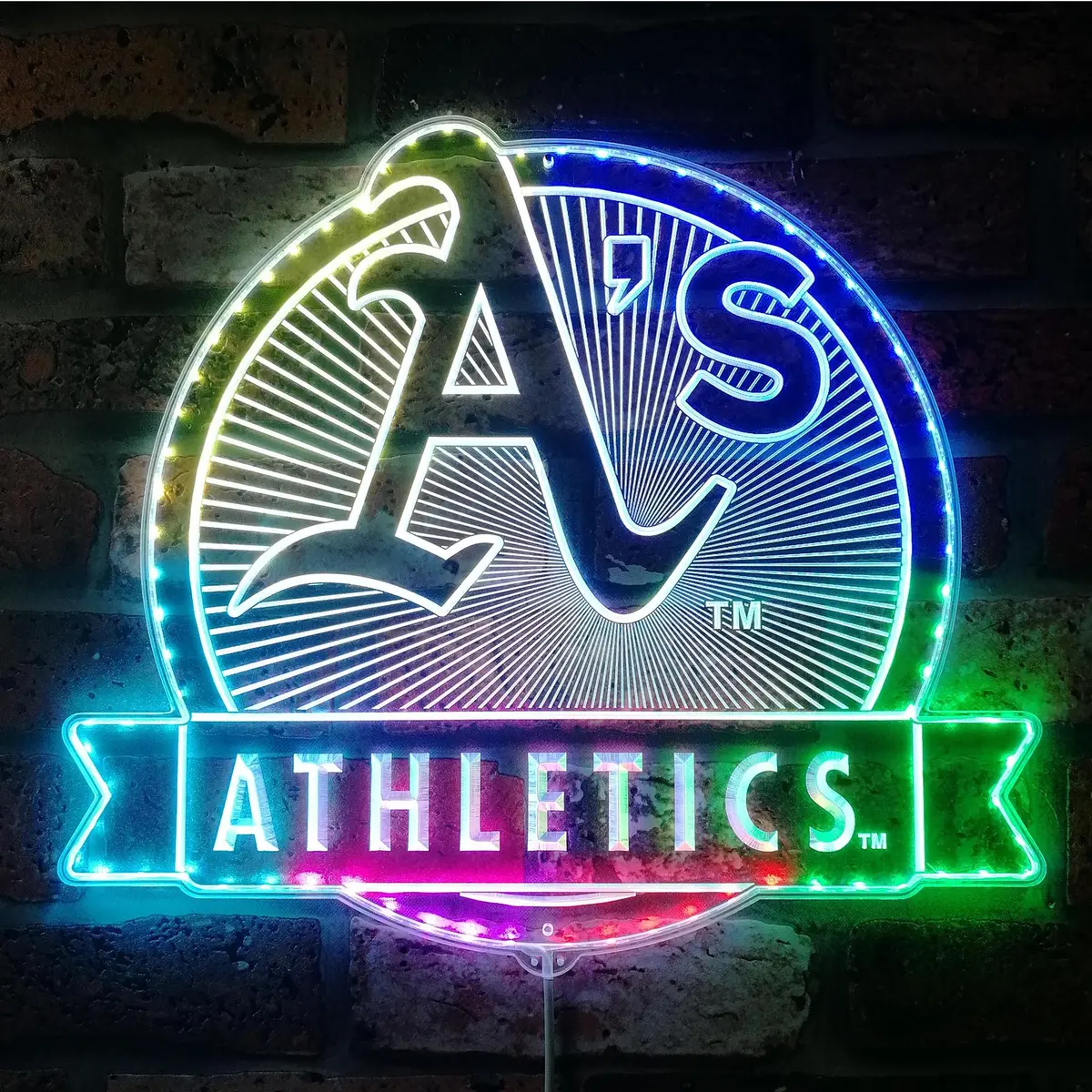 Oakland Athletics Neon Led Sign With Dynamic Rgb Colors 1