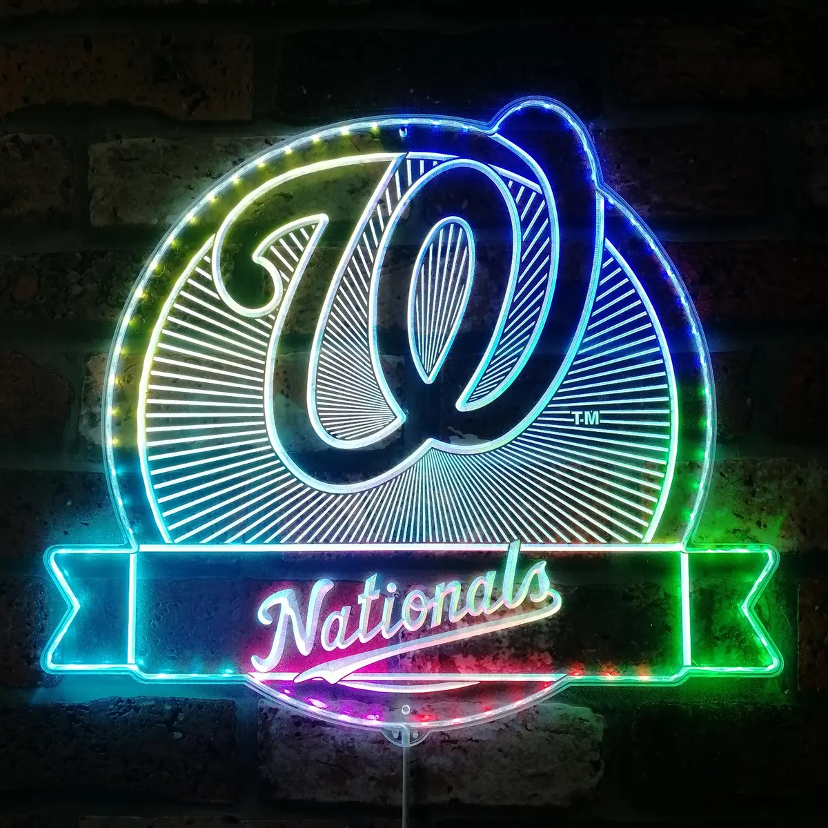 Washington Nationals Neon Led Sign With Dynamic Rgb Colors 1