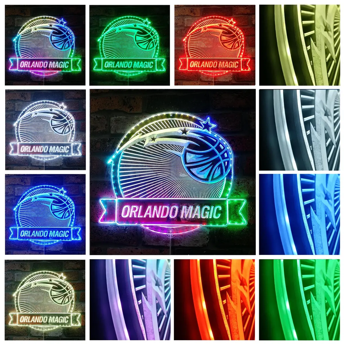 Orlando Magic Neon Led Sign With Dynamic Rgb Colors 2