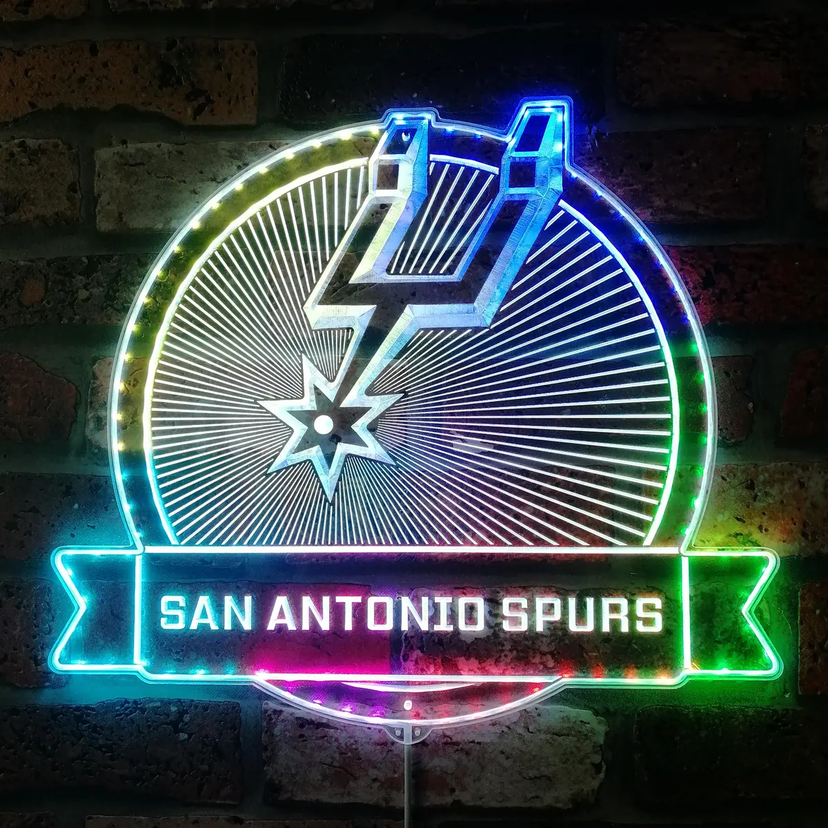 San Antonio Spurs Neon Led Sign With Dynamic Rgb Colors 1