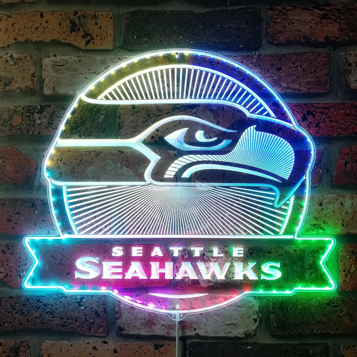Seattle Seahawks Neon Led Sign With Dynamic Rgb Colors 1