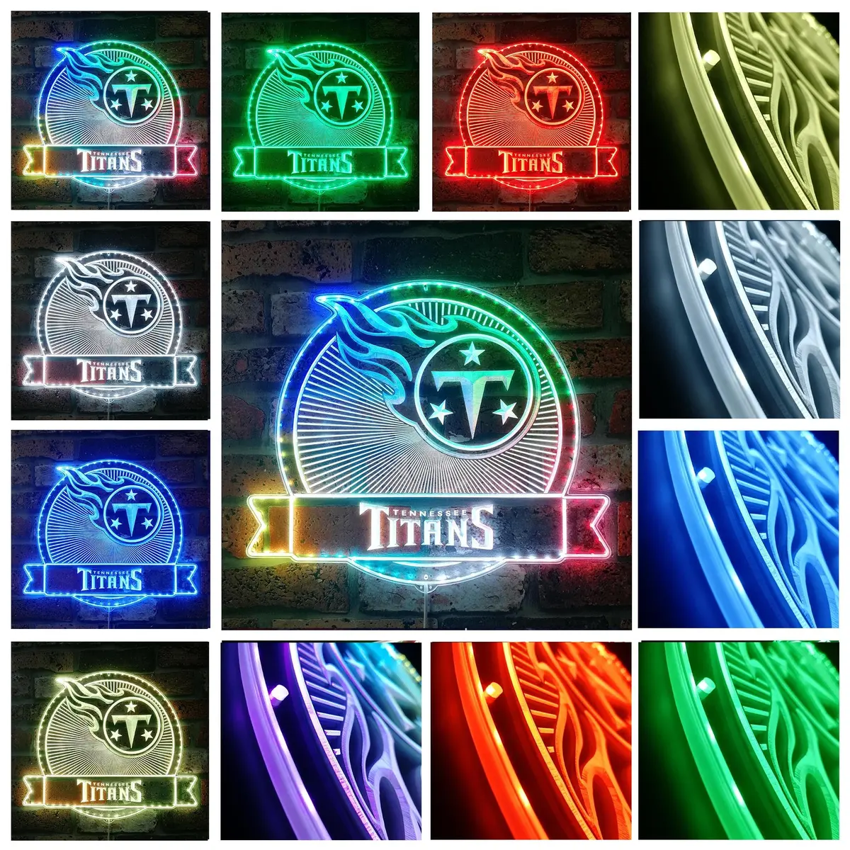 Tennessee Titans Neon Led Sign With Dynamic Rgb Colors 2