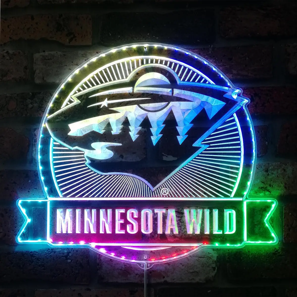 Minnesota Wild Neon Led Sign With Dynamic Rgb Colors 1