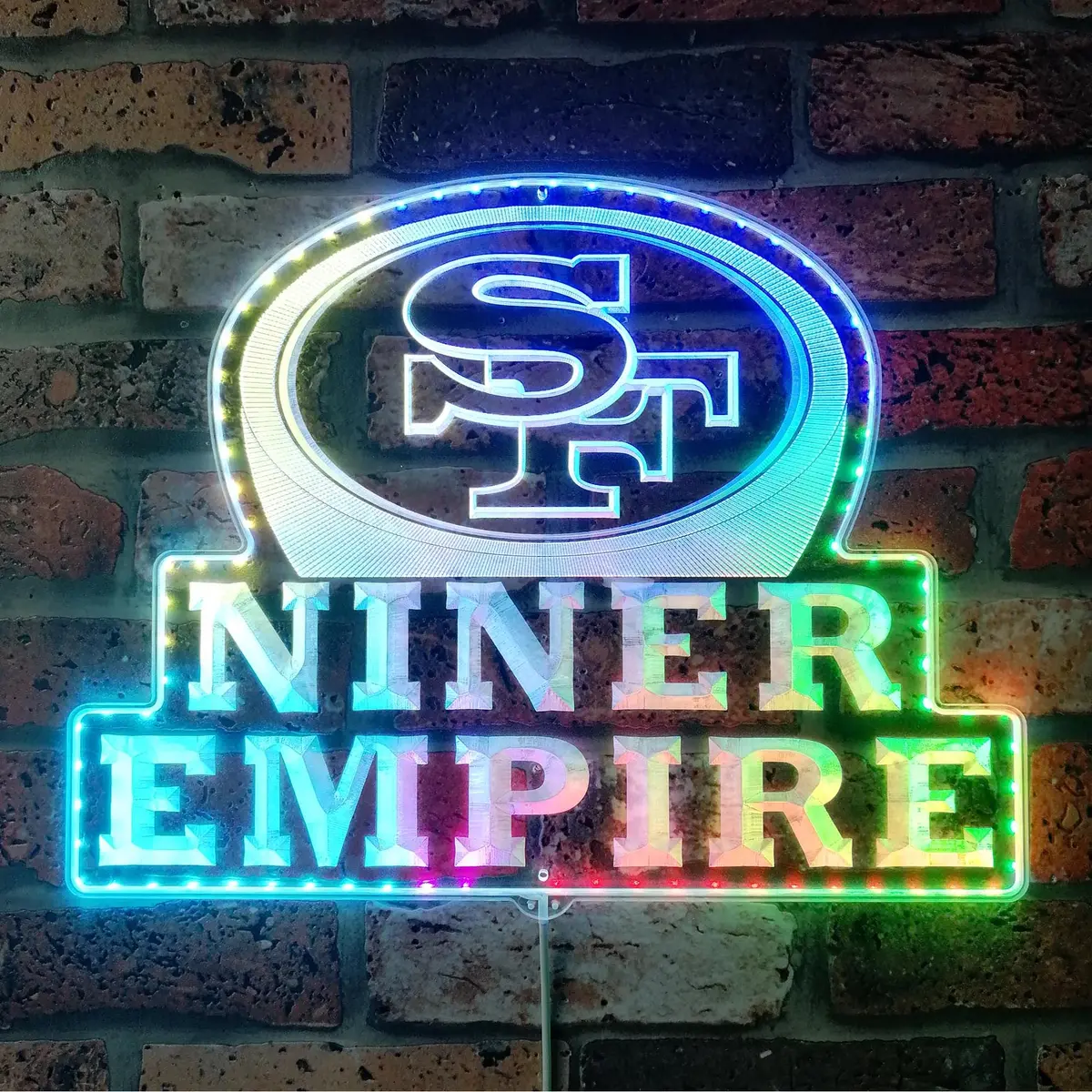 San Francisco 49Ers Niner Empire Neon Led Sign With Dynamic Rgb Colors 1