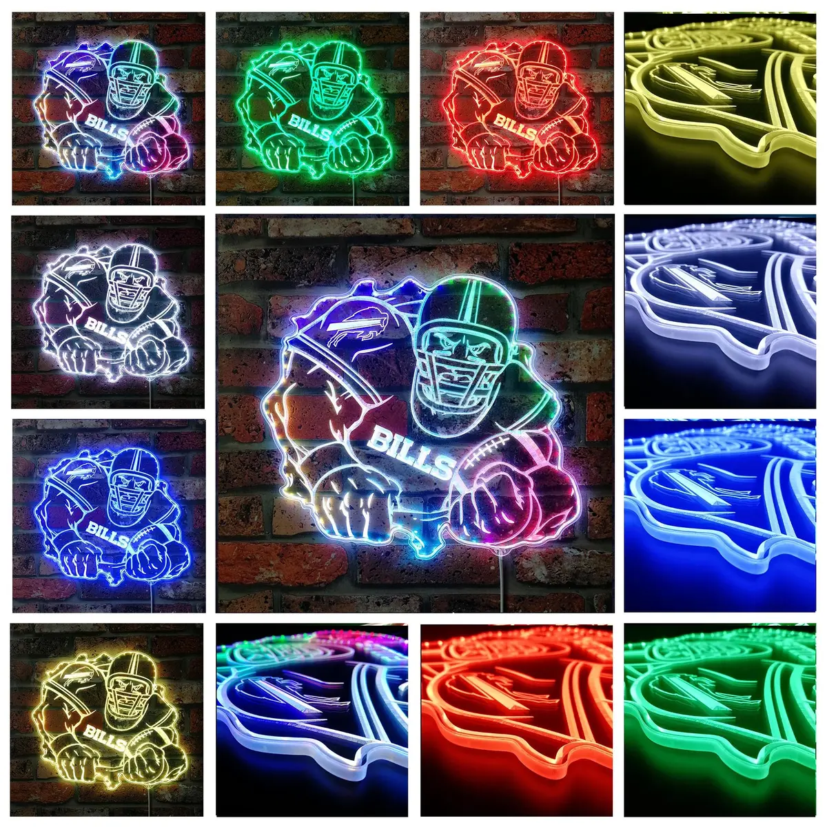 Buffalo Bills Player Neon Led Sign With Dynamic Rgb Colors 2