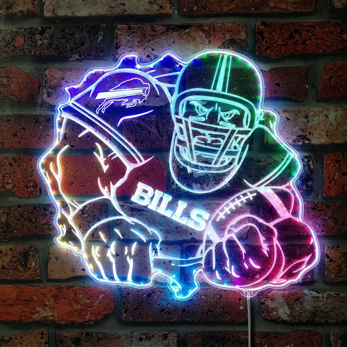 Buffalo Bills Player Neon Led Sign With Dynamic Rgb Colors 1