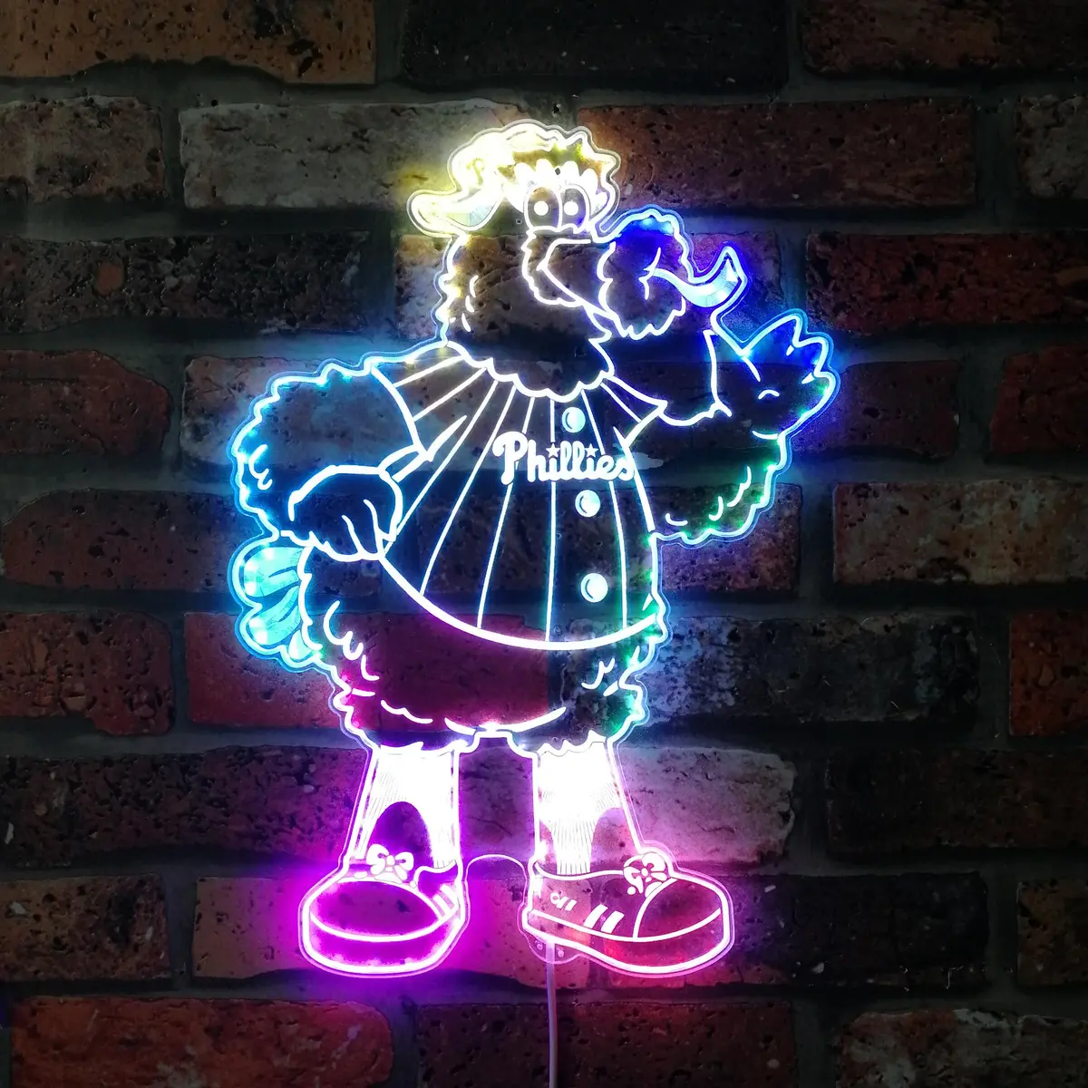Philadelphia Phillies Phillie Phanatic Cartoon Neon Led Sign With Dynamic Rgb Colors 1