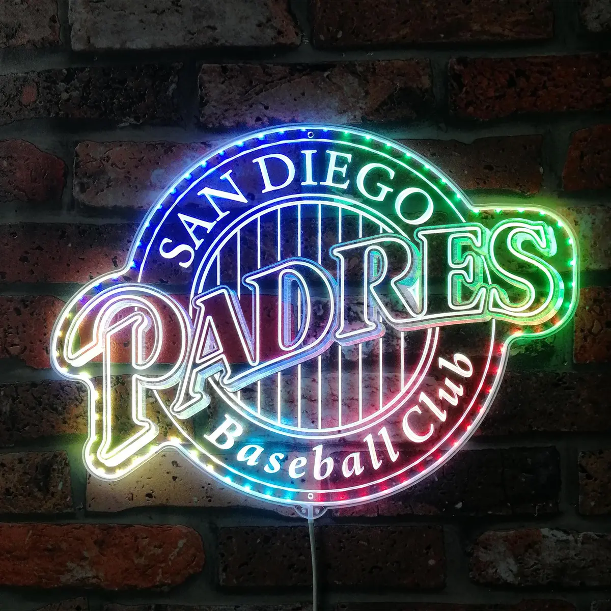 San Diego Padres Neon Led Sign With Dynamic Rgb Colors 1