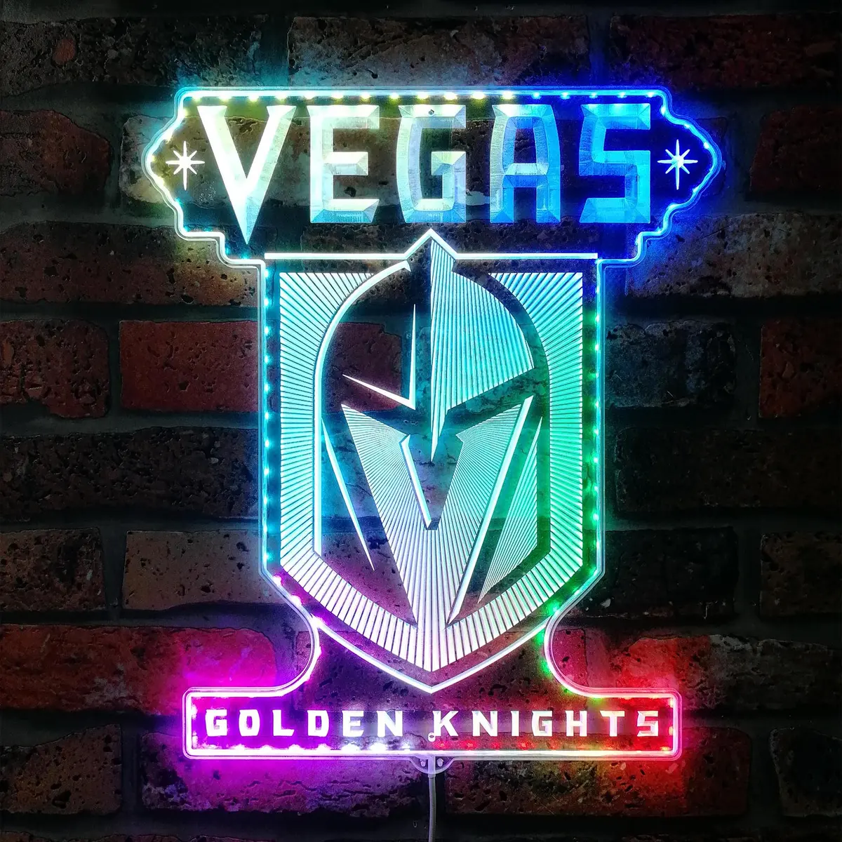 Vegas Golden Knights Neon Led Sign With Dynamic Rgb Colors 1