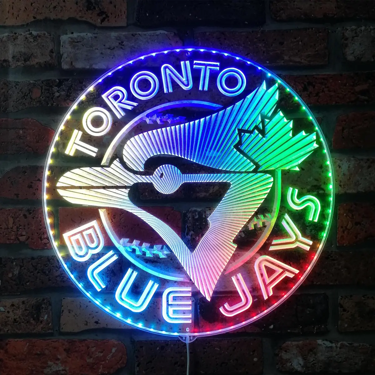 Toronto Blue Jays Baseball Neon Led Sign With Dynamic Rgb Colors 1