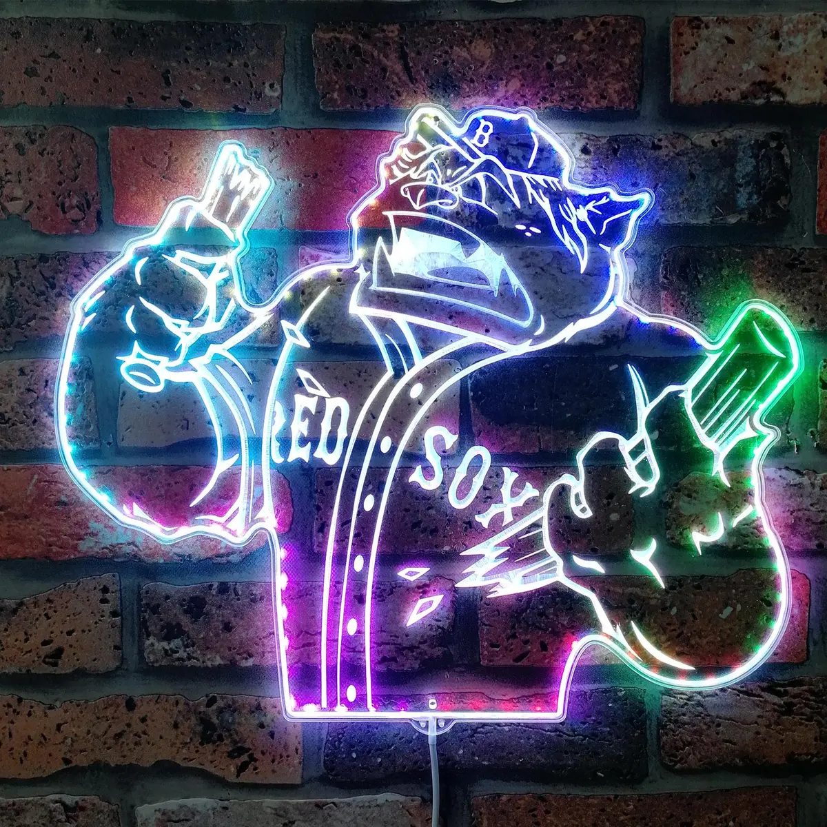 Boston Red Sox Mascot Neon Led Sign With Dynamic Rgb Colors 1