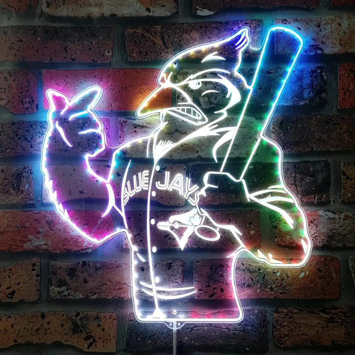 Toronto Blue Jays Baseball Neon Led Sign With Dynamic Rgb Colors 1