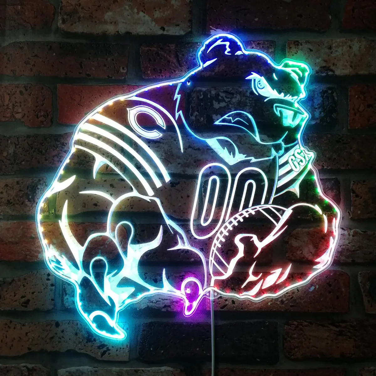 Chicago Bears Nfl Neon Led Sign With Dynamic Rgb Colors 1