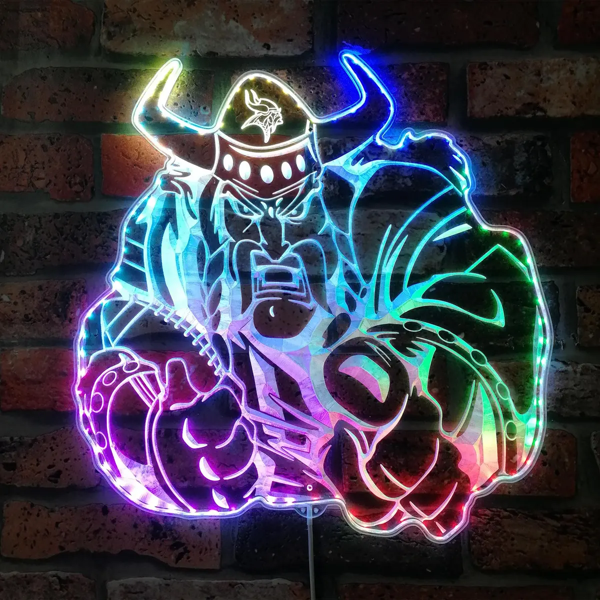 Minnesota Vikings Nfl Neon Led Sign With Dynamic Rgb Colors 1