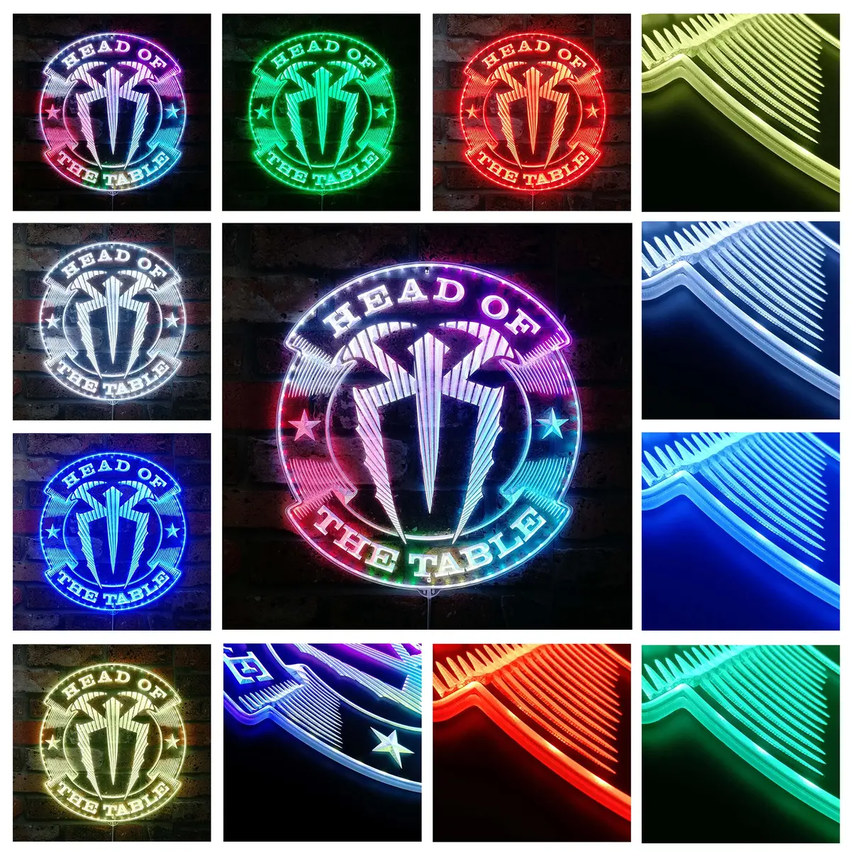 Wwe Roman Reigns Neon Led Sign With Dynamic Rgb Colors 2