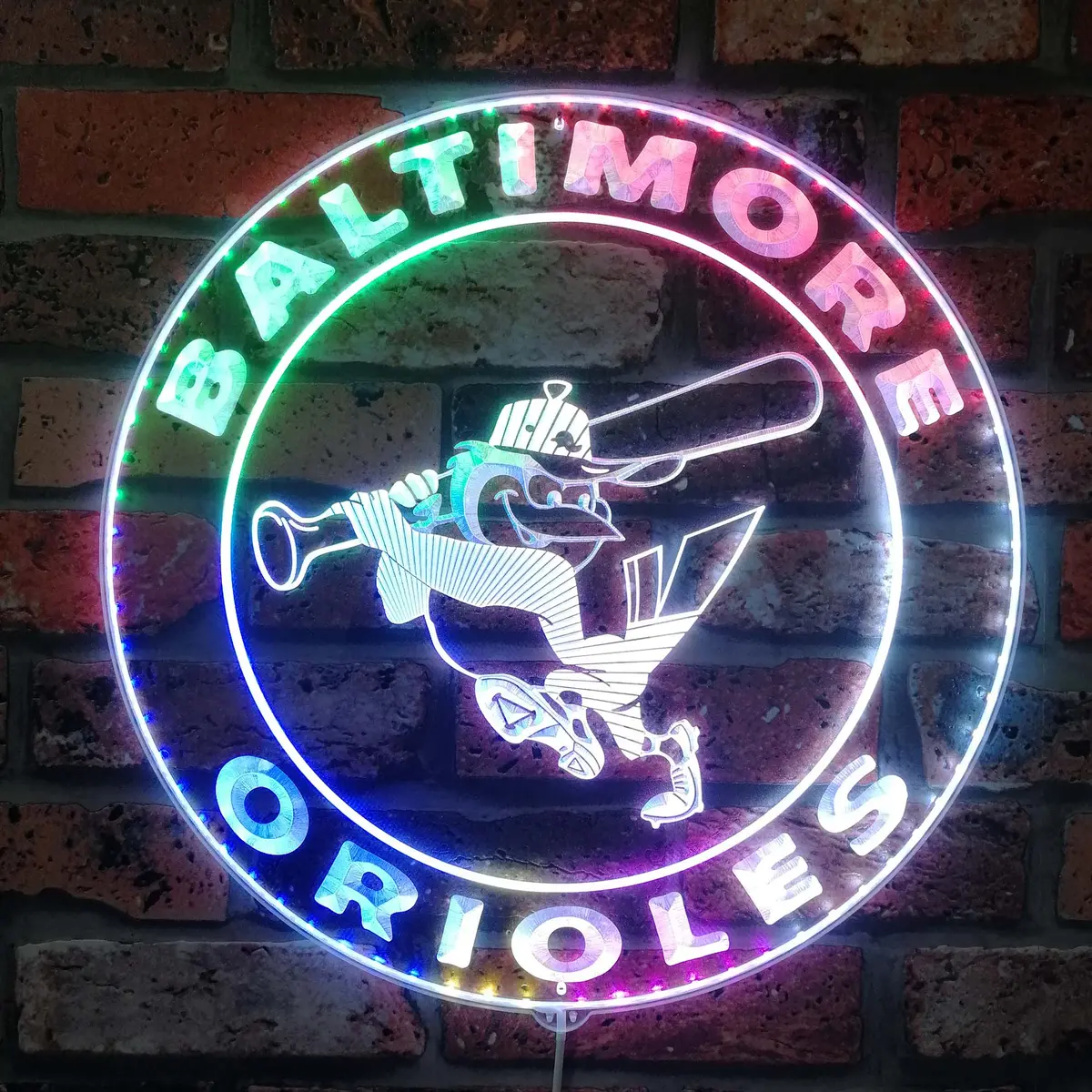 Baltimore Orioles Neon Led Sign With Dynamic Rgb Colors 1