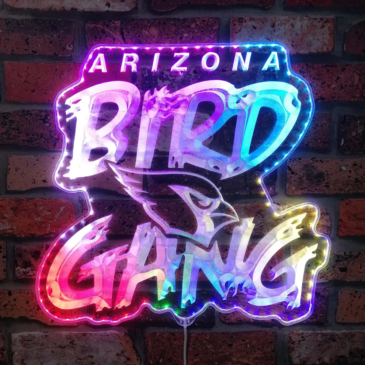 Arizona Cardinals Bird Gang Neon Led Sign With Dynamic Rgb Colors 1