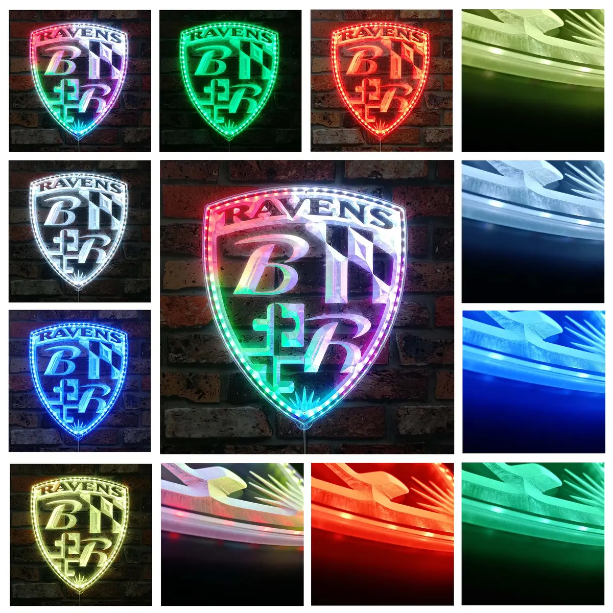 Baltimore Ravens Bar Neon Led Sign With Dynamic Rgb Colors 2