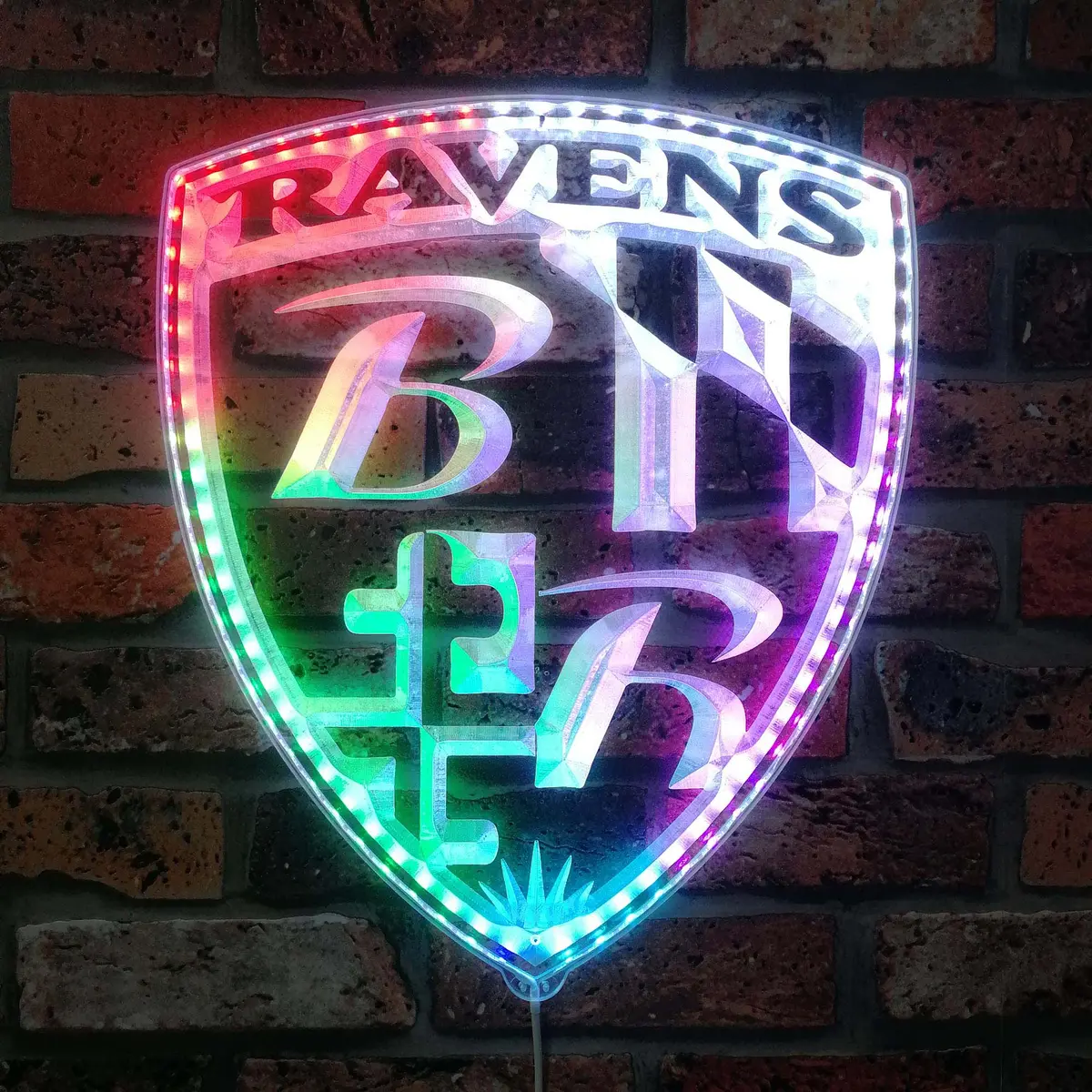 Baltimore Ravens Bar Neon Led Sign With Dynamic Rgb Colors 1