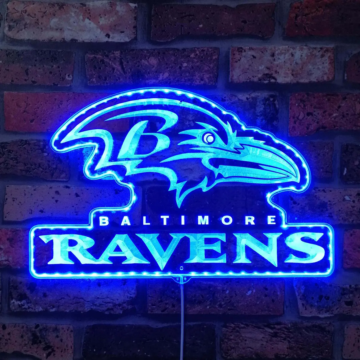 Baltimore Ravens Bar Neon Led Sign With Dynamic Rgb Colors 4