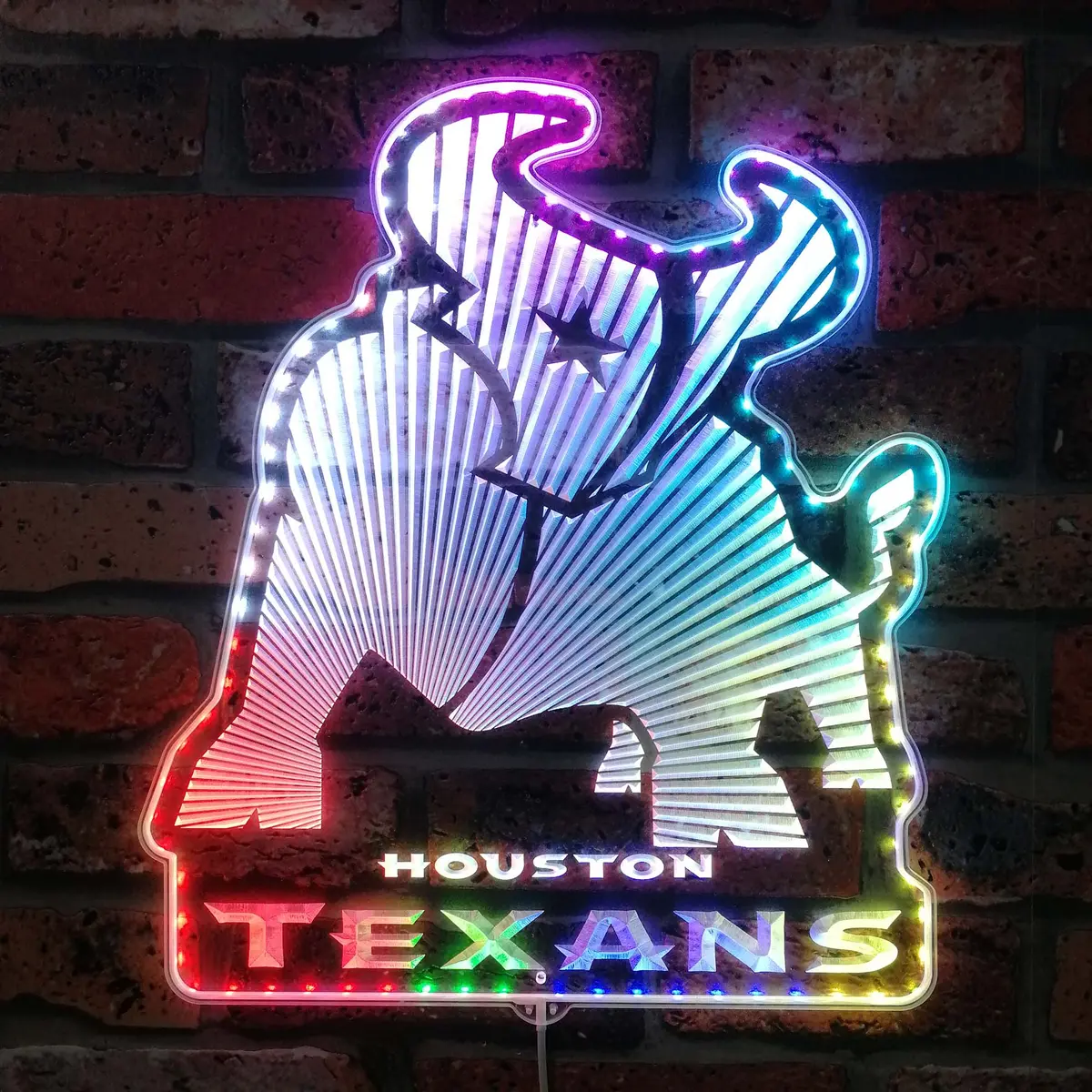 Houston Texans Neon Led Sign With Dynamic Rgb Colors 1
