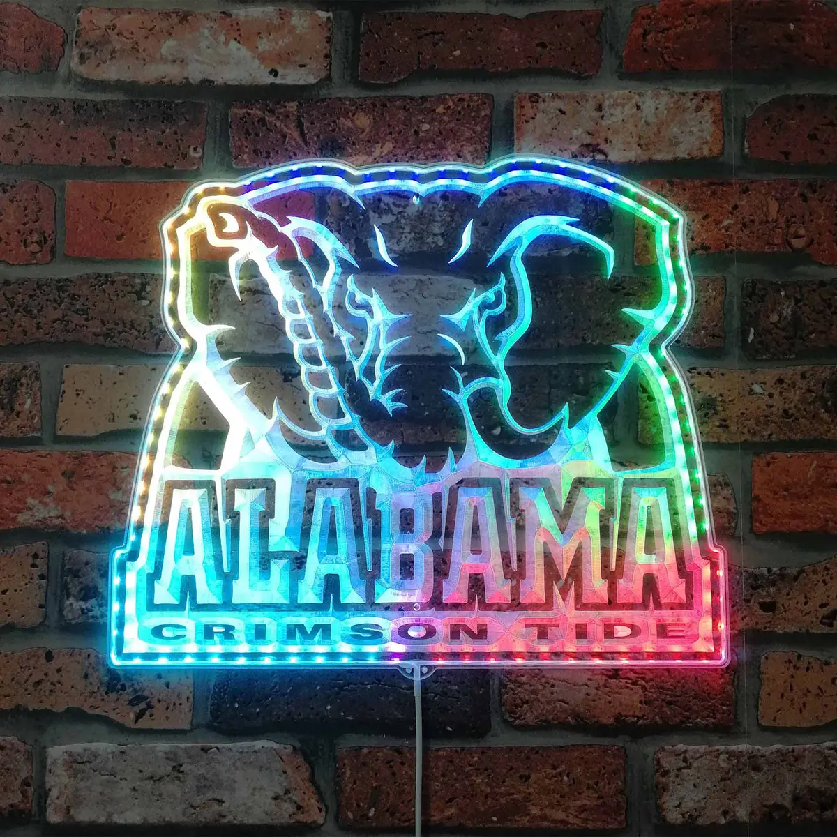 Alabama Crimson Tide Neon Led Sign With Dynamic Rgb Colors 1