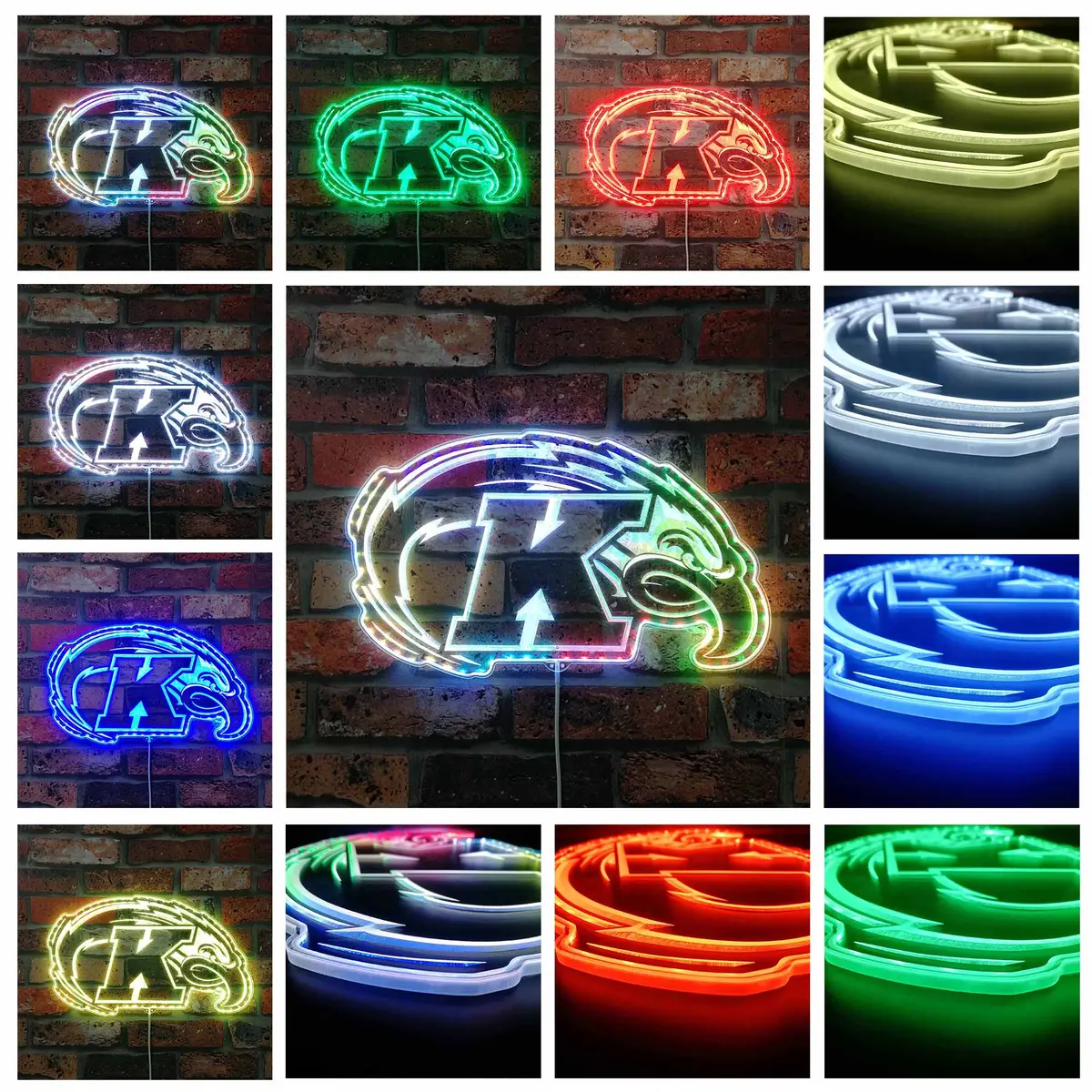 Kent State Golden Flashes Neon Led Sign With Dynamic Rgb Colors 2