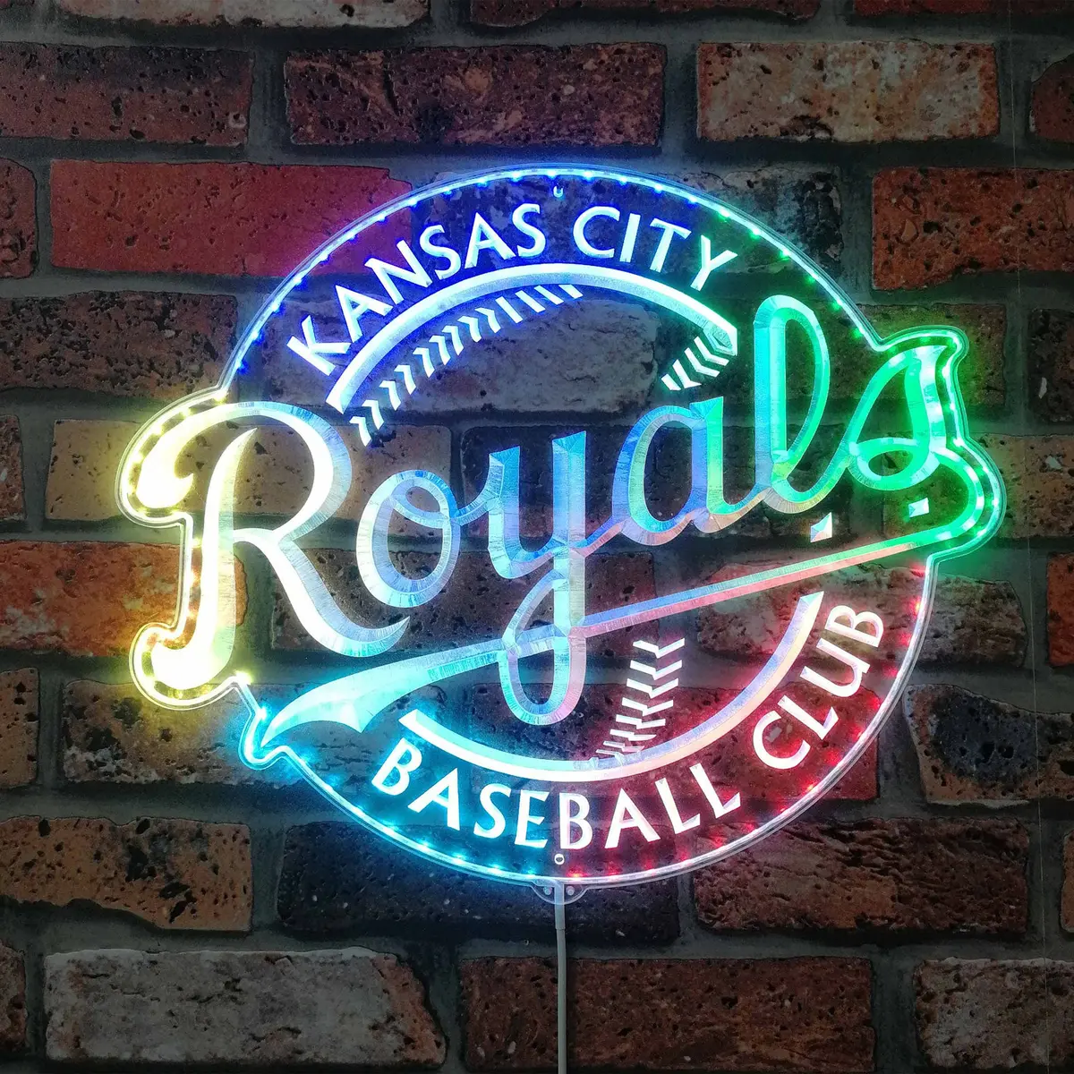 Mlb Kansas City Royals Neon Led Sign With Dynamic Rgb Colors 1
