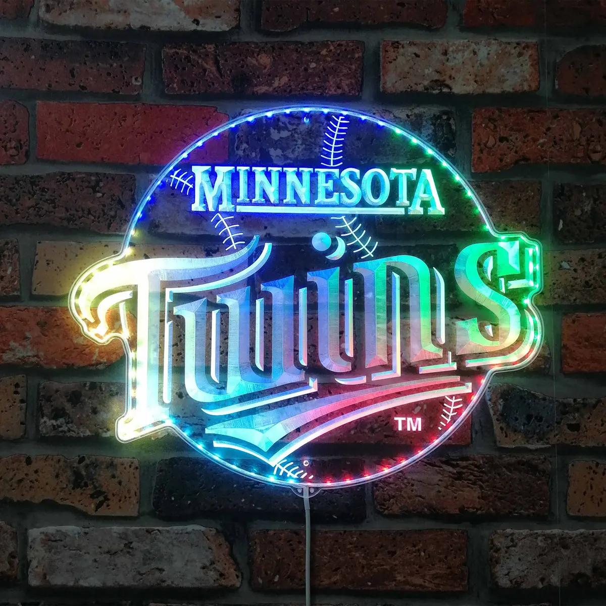 Mlb Minnesota Twins Neon Led Sign With Dynamic Rgb Colors 1