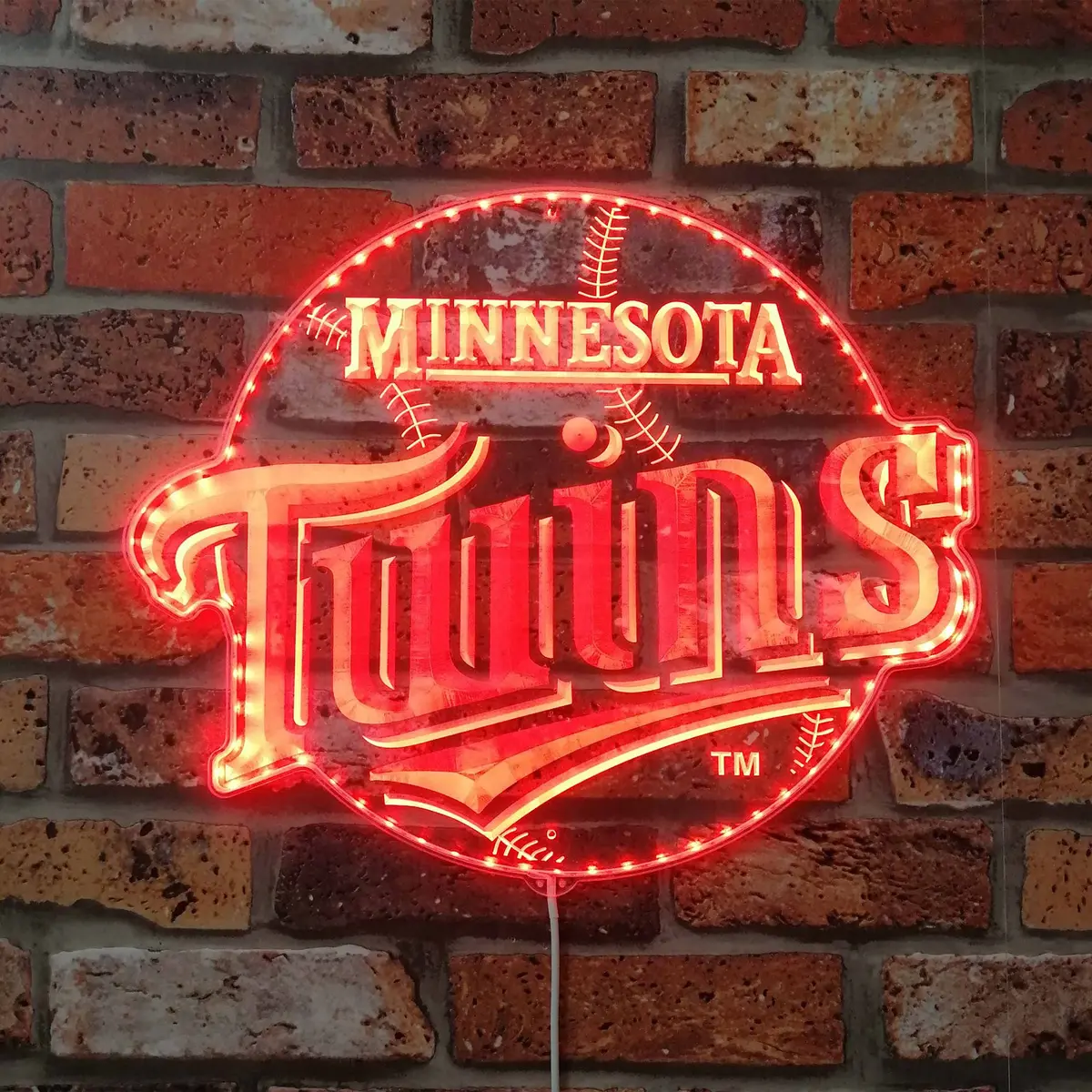 Mlb Minnesota Twins Neon Led Sign With Dynamic Rgb Colors 3