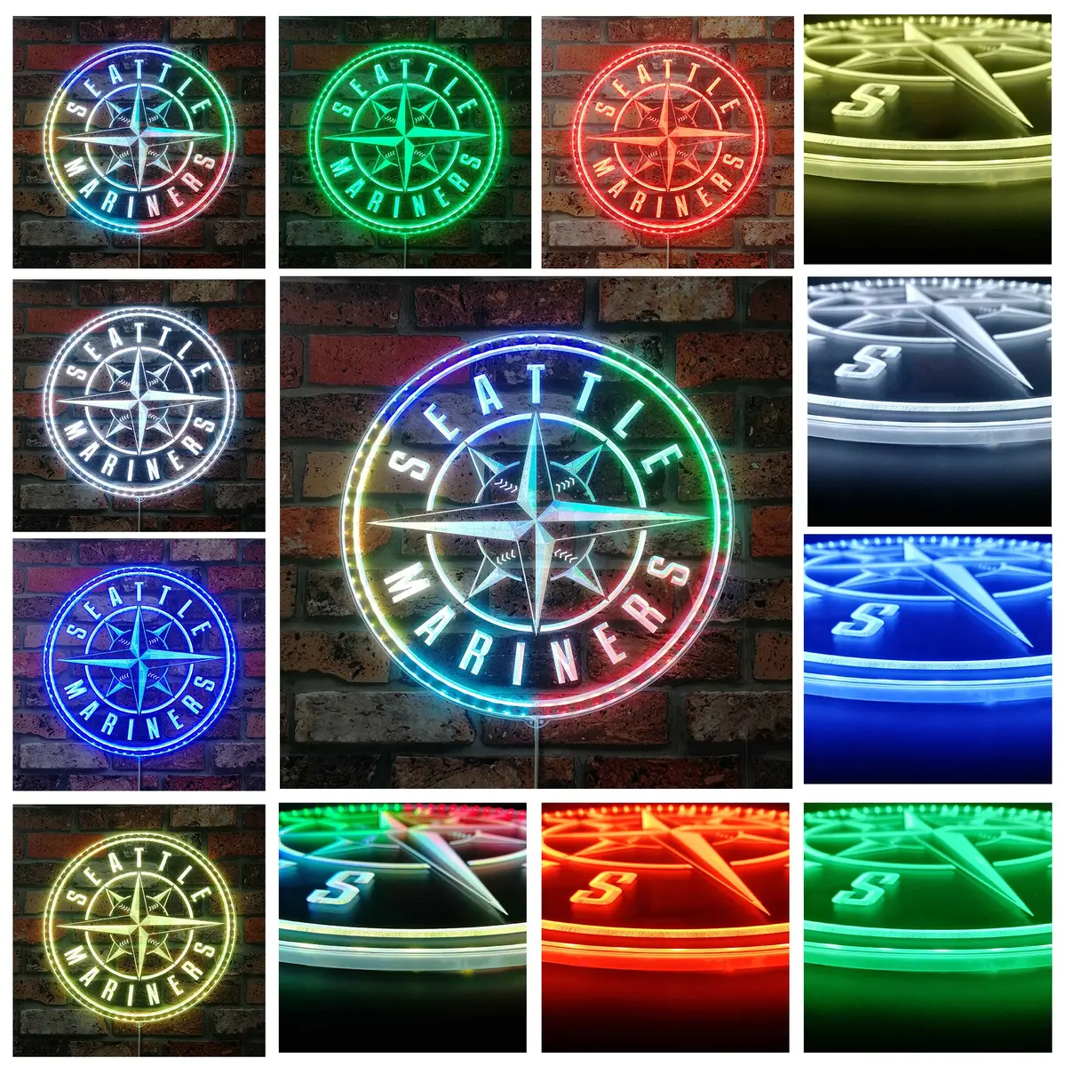 Mlb Seattle Mariners Neon Led Sign With Dynamic Rgb Colors 2