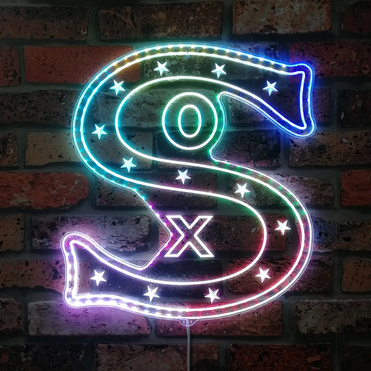 Chicago White Sox Retro Neon Led Sign With Dynamic Rgb Colors 1