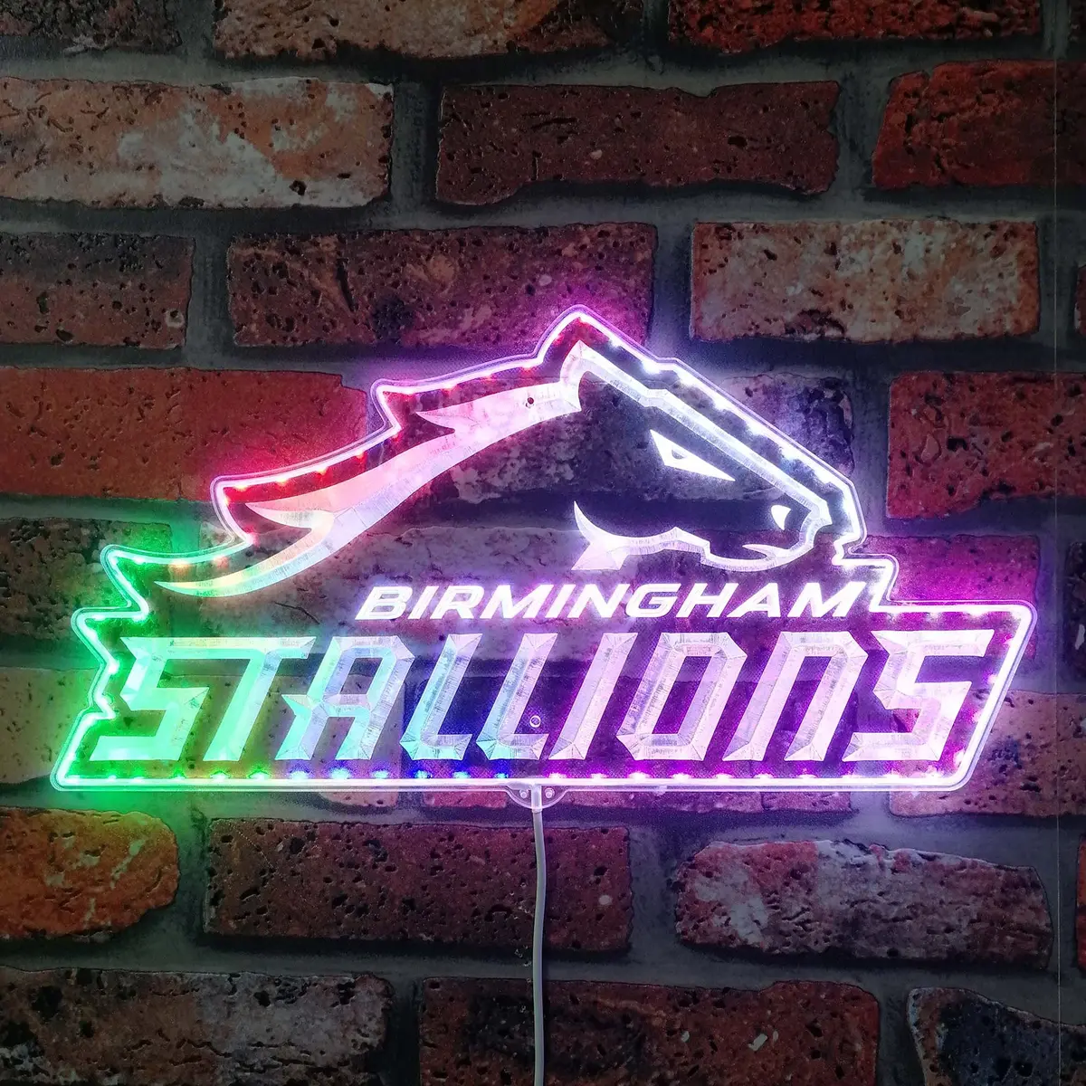 Birmingham Stallions Neon Led Sign With Dynamic Rgb Colors 1