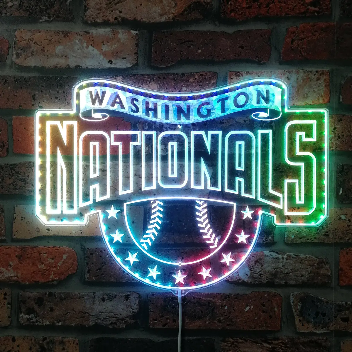 Washington Nationals Neon Led Sign With Dynamic Rgb Colors 1