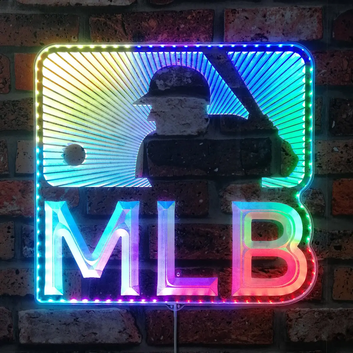 Major League Baseball Logo Neon Led Sign With Dynamic Rgb Colors 1