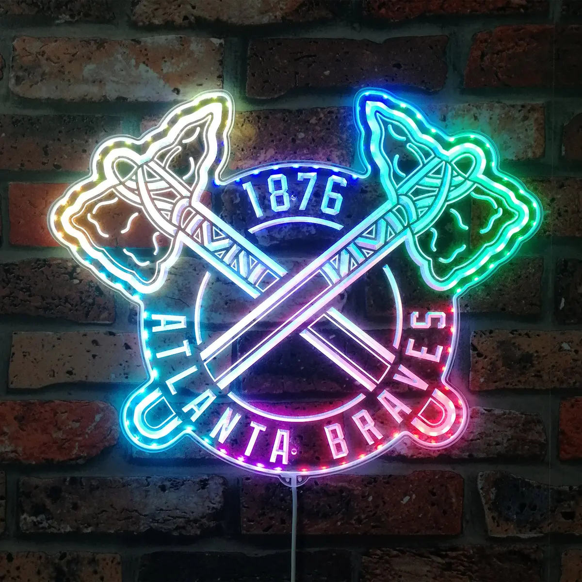 Atlanta Braves Alternate Neon Led Sign With Dynamic Rgb Colors 1