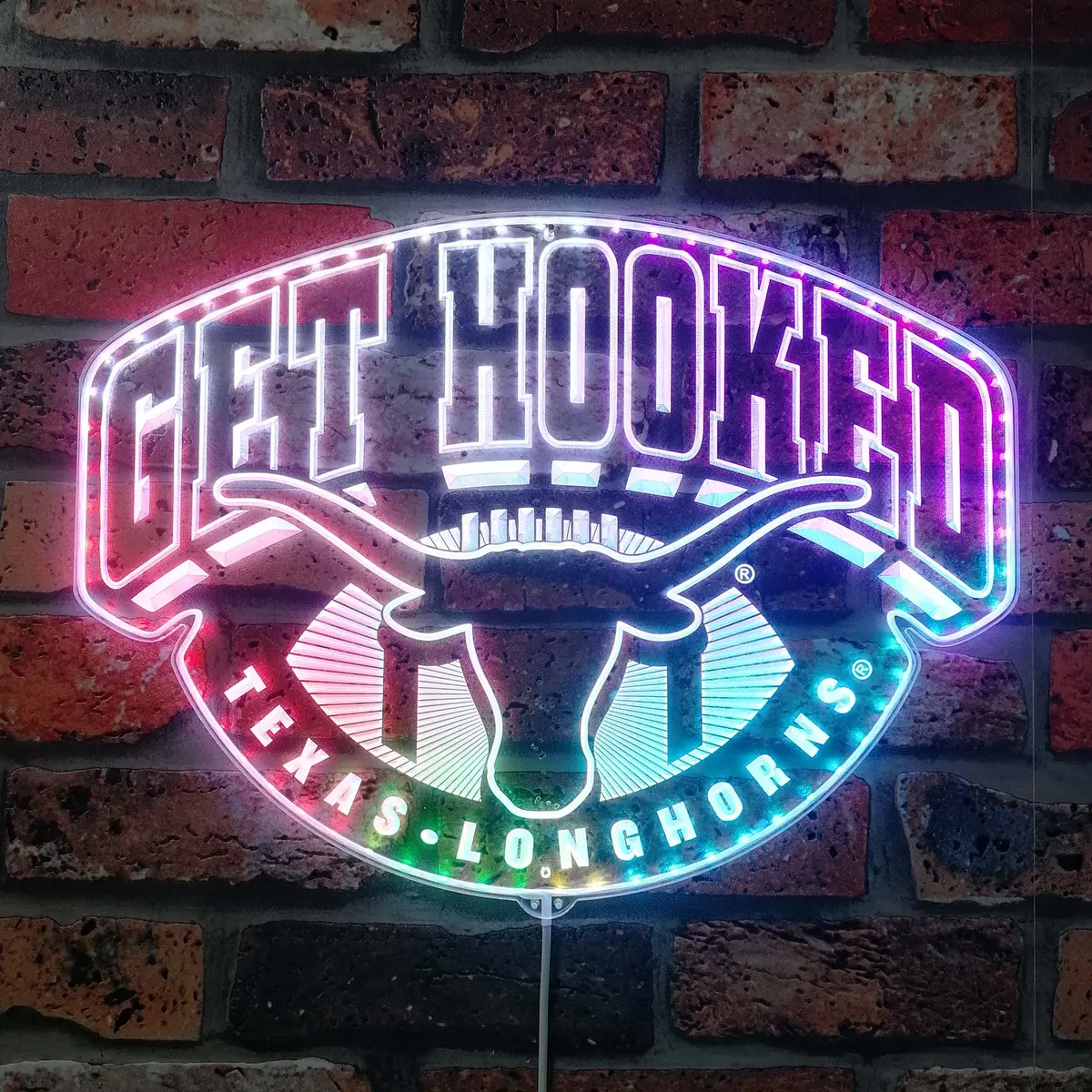 Texas Longhorn Neon Led Sign With Dynamic Rgb Colors 1