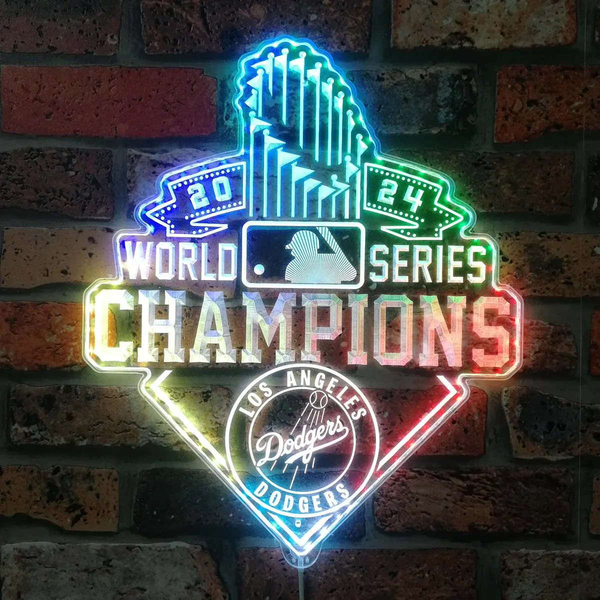 La Dodgers Champions 2024 Neon Led Sign With Dynamic Rgb Colors 1