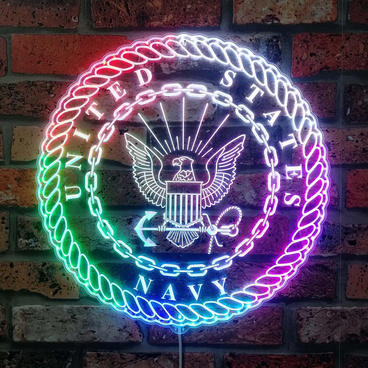 United States Navy Neon Led Sign With Dynamic Rgb Colors 1