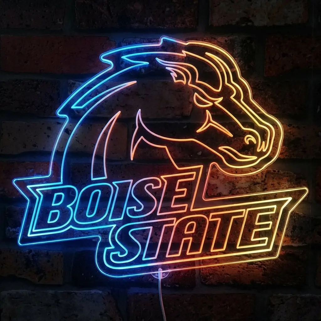 Boise State Neon Led Sign With Dynamic Rgb Colors 1