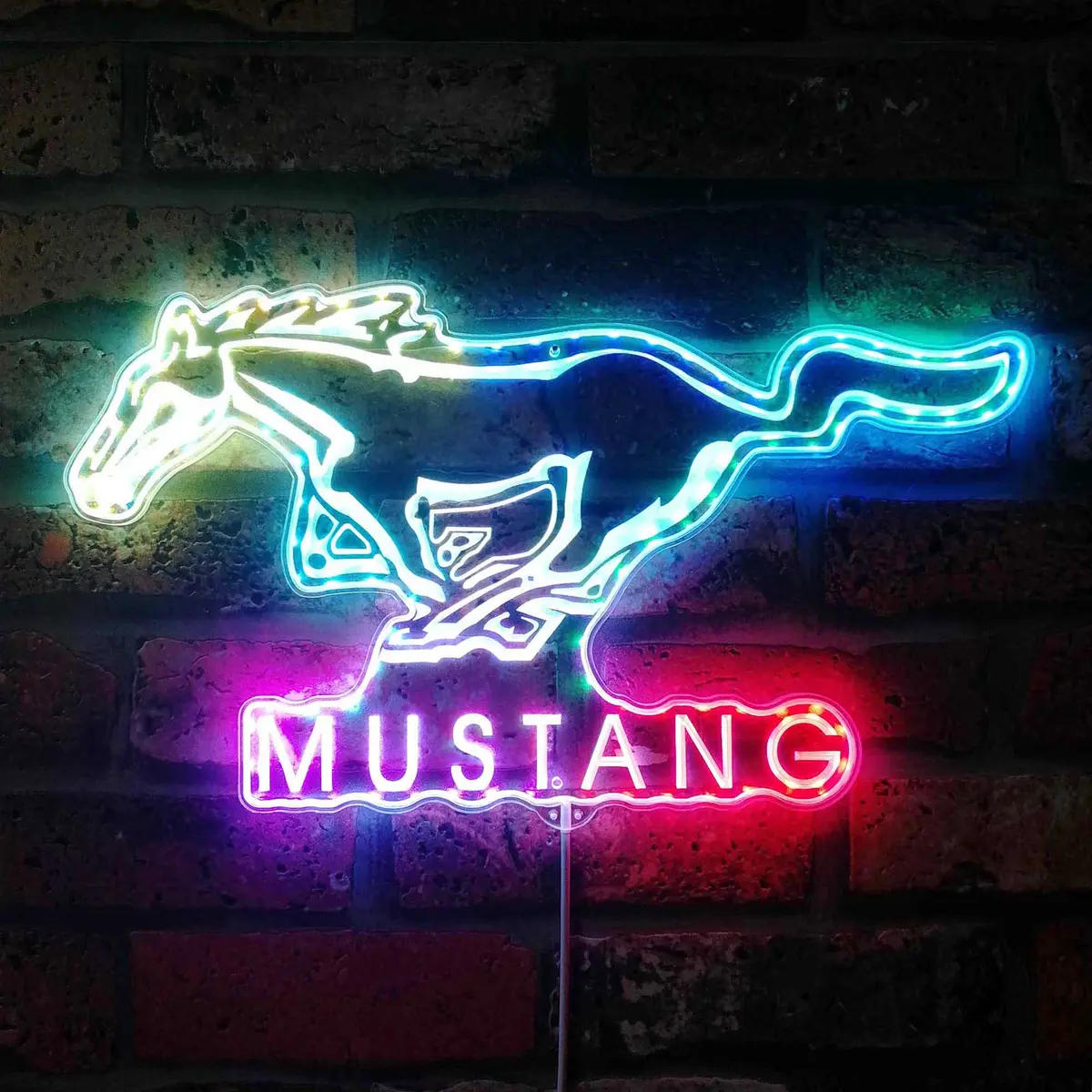Mustang Neon Led Sign With Dynamic Rgb Colors 1