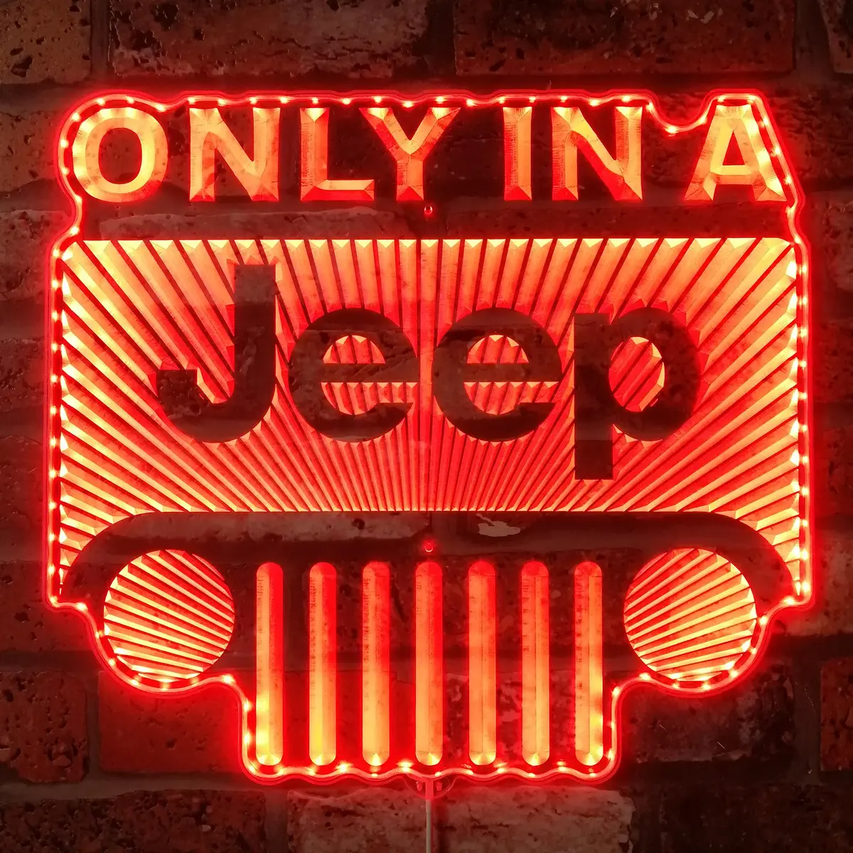 Only In A Jeep Neon Led Sign With Dynamic Rgb Colors 3