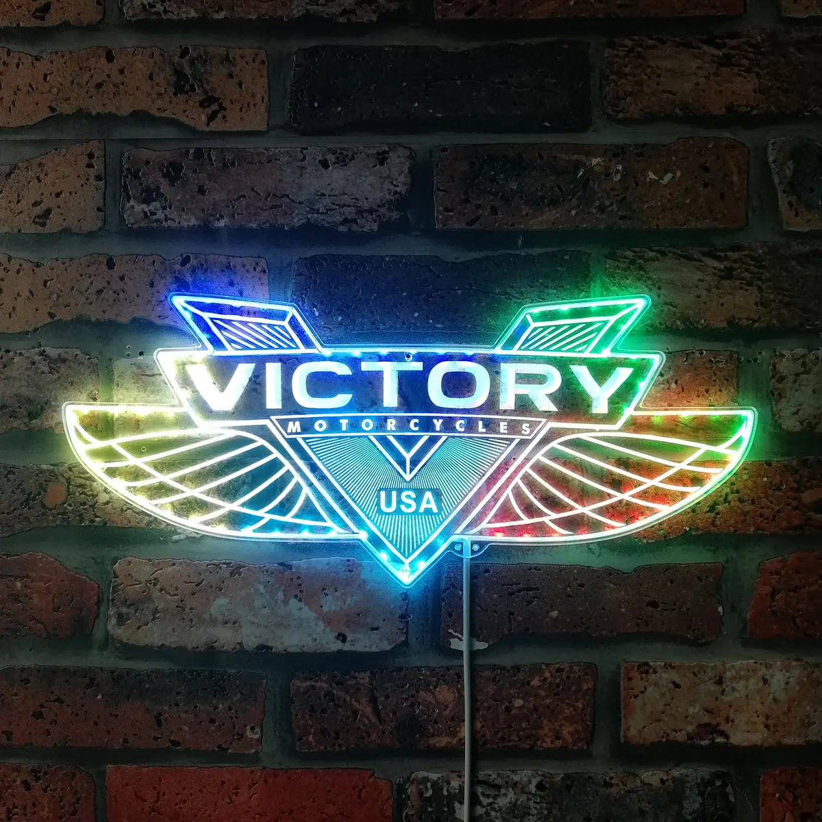 Victory Motorcycles Neon Led Sign With Dynamic Rgb Colors 1