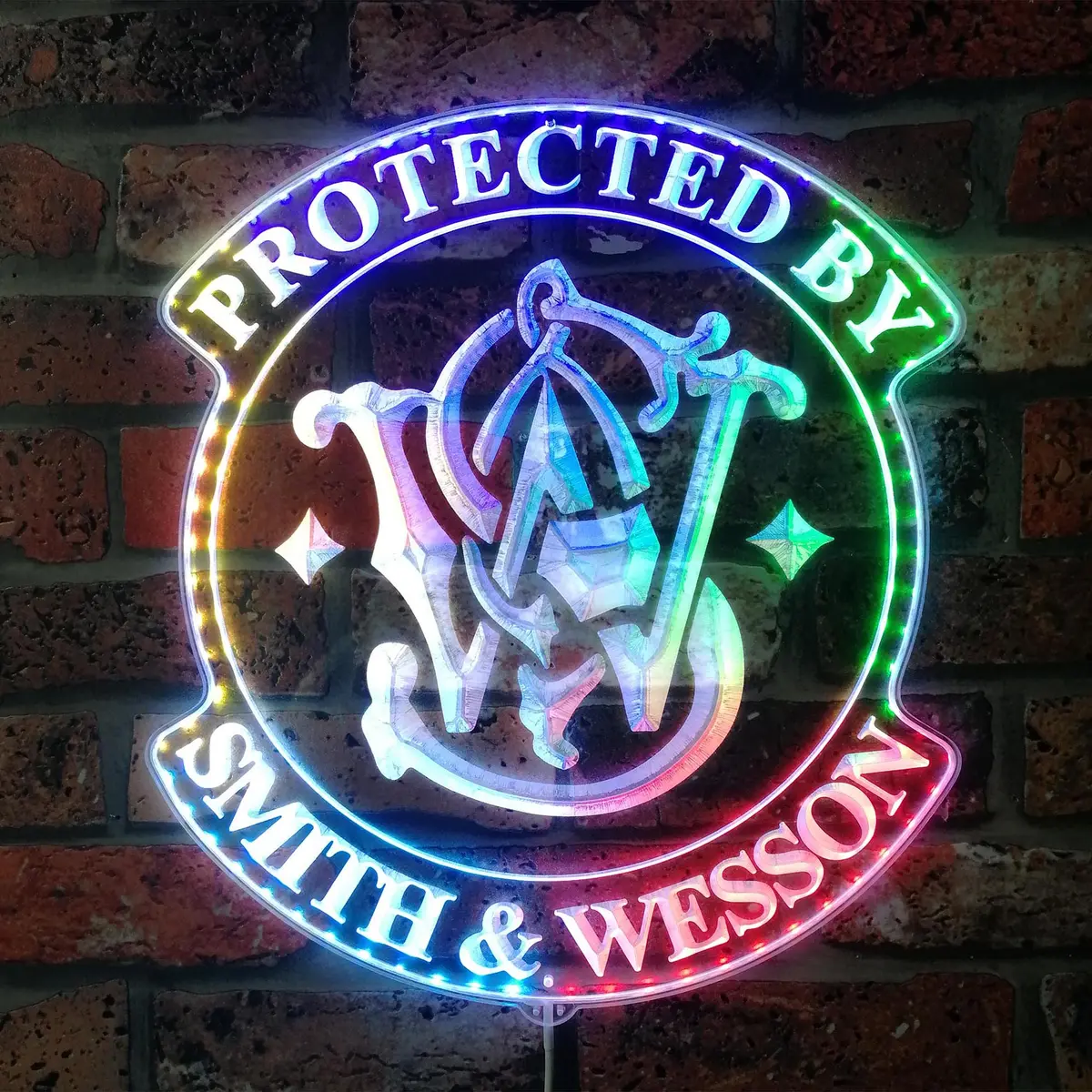 Smith & Wesson Neon Led Sign With Dynamic Rgb Colors 1