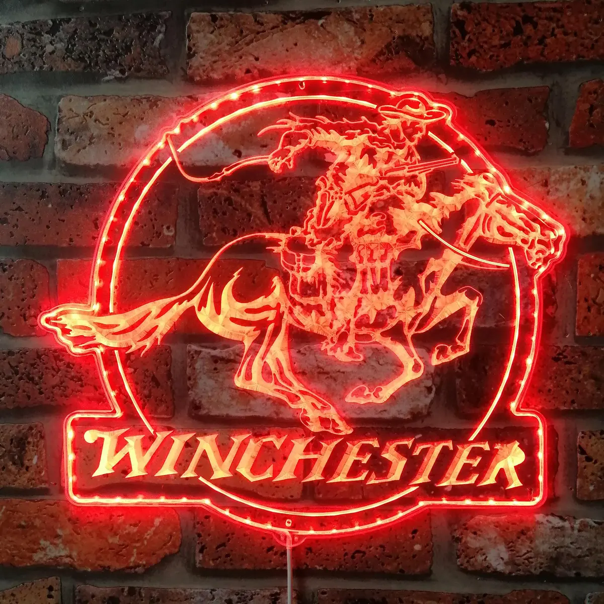 Winchester Logo Cowboys Neon Led Sign With Dynamic Rgb Colors 3
